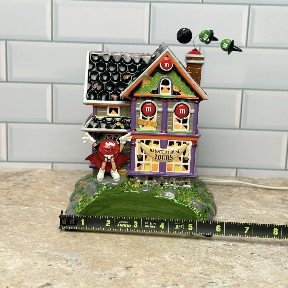 Dept 56 M&Ms Haunted House Tours With Candy Dish Lighted Halloween Working